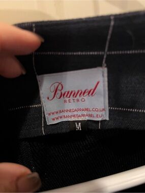 Banned Retro Navy Windowpane Dress - Vintage-Inspired Fit